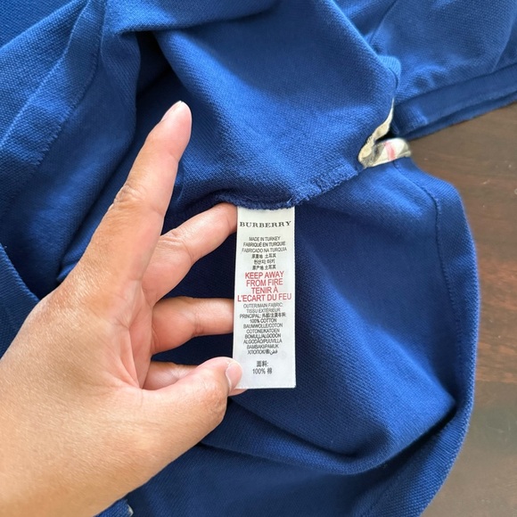 Burberry Blue Polo Shirt Classic Design - Picture 13 of 13